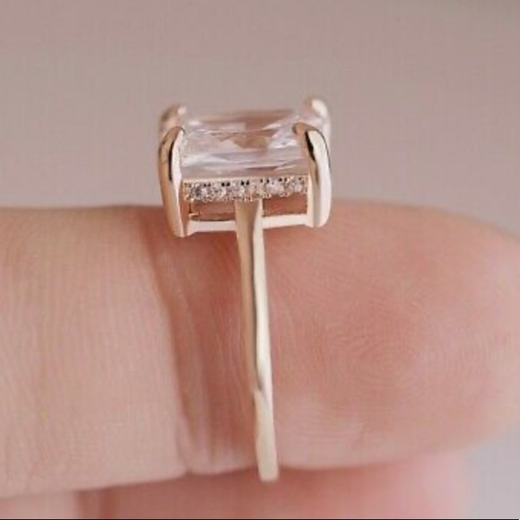 NEW Emerald Cut 14k Rose Gold Plated Ring - Picture 4 of 5